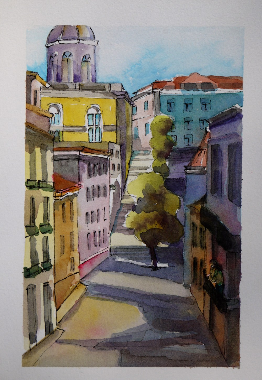 water color sketch, Lisbon area
